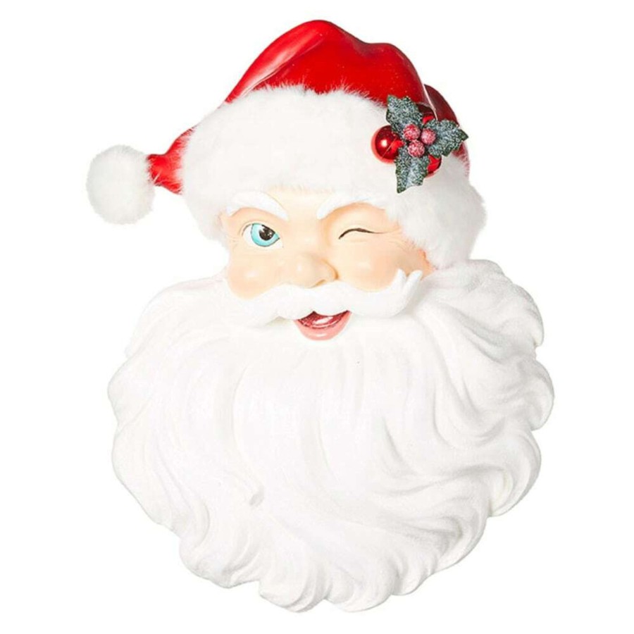 RAZ Imports | Winking Santa Face Wall Art - 45.7Cm – Chriselves